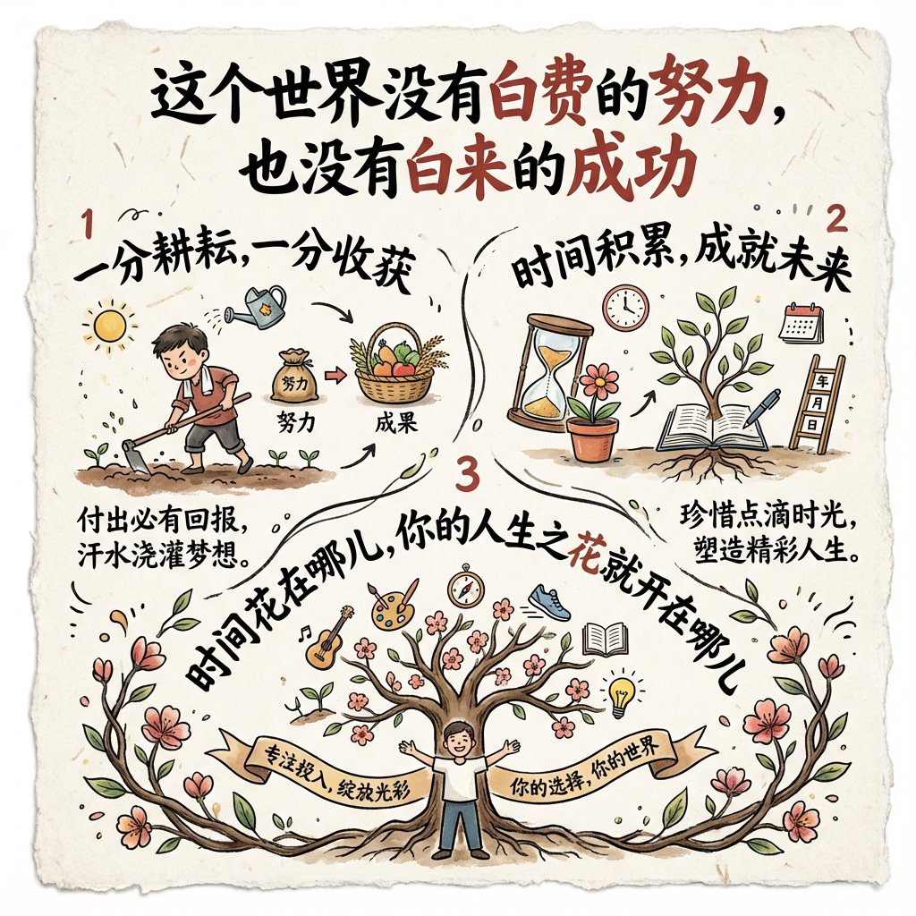 创作一张手绘风格的信息图卡片,比例为9:16竖版。卡片主题鲜明,背景为带有纸质肌理的米色或米白色,整体设计体现质朴、亲切的手绘美感。\n\n卡片上方以红黑相间、对比鲜明的大号毛笔草书字体突出标题,吸引